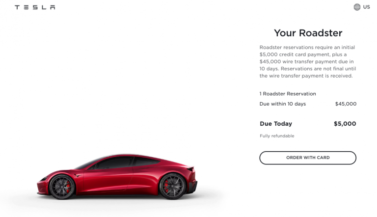 Tesla Re-Opens Roadster Reservations